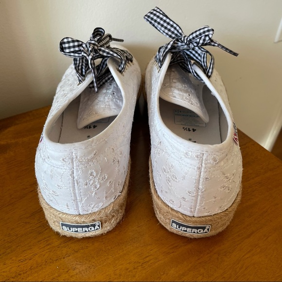SUPERGA Sangallo Floral Eyelet gingham Sneakers 10 - Picture 7 of 11